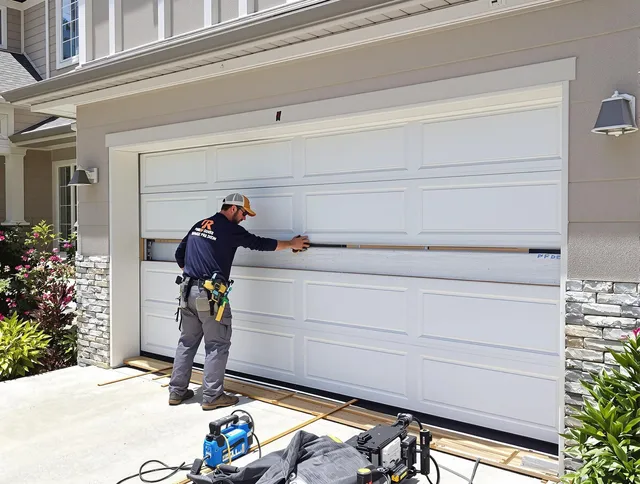 Farmington Garage Door Repair team performing complete garage door replacement at Farmington residence