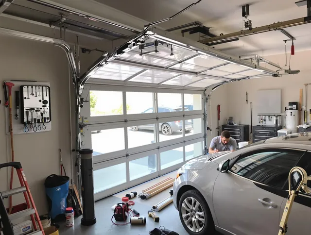 Garage door noise reduction service by Farmington Garage Door Repair in Farmington