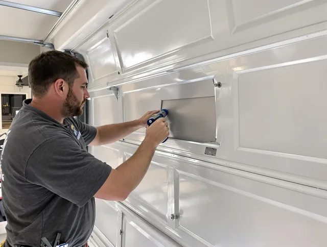 Garage door panel repair by Farmington Garage Door Repair in Farmington